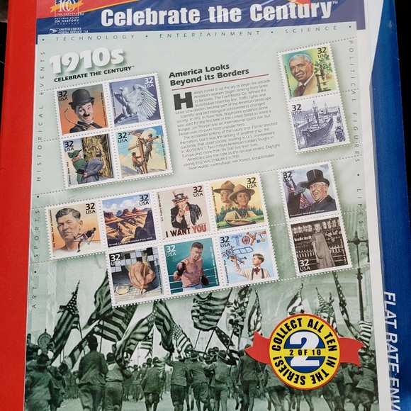 Celebrate the Century 1900s Stamp Sheet - Picture 2 of 7